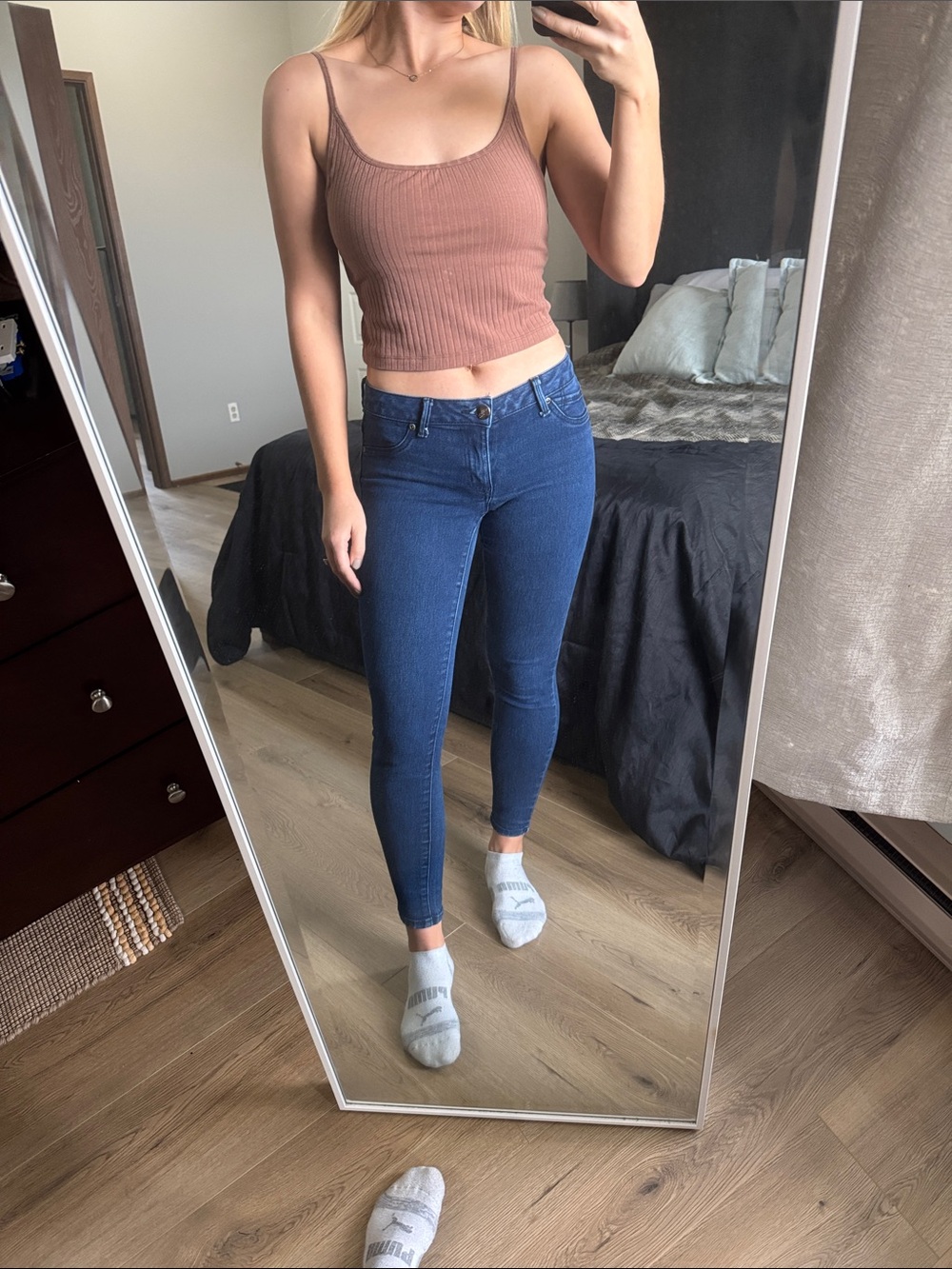 Medium Rise Indigo Skinny Jeans